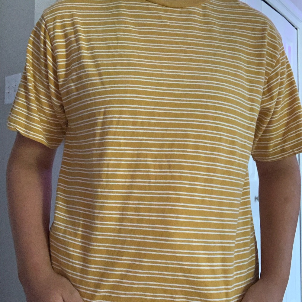 yellow and white striped brandy melville t-shirt